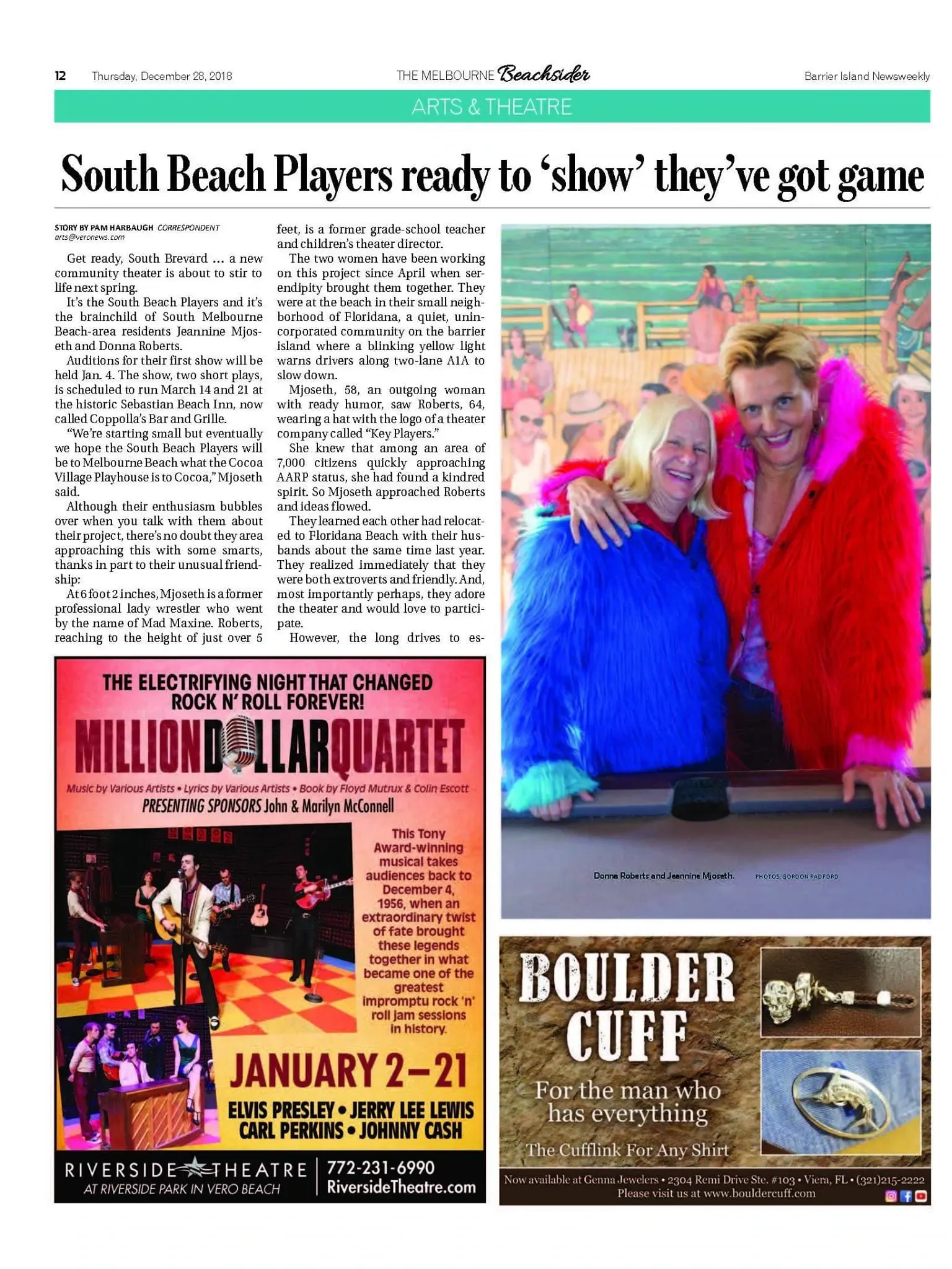 South Beach Players history newspaper clipping